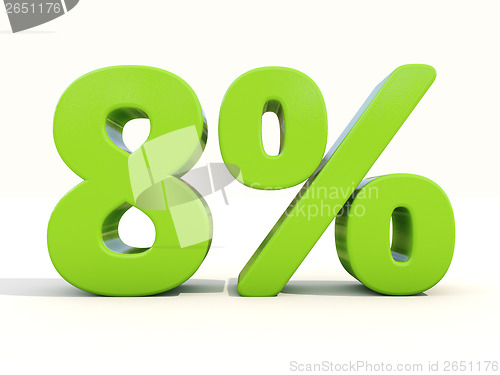 Image of 8% percentage rate icon on a white background