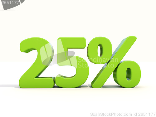 Image of 25% percentage rate icon on a white background