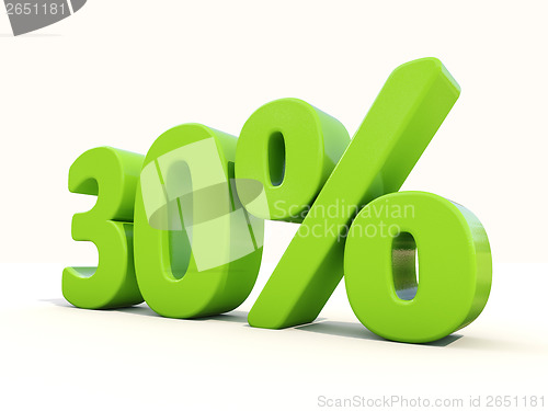 Image of 30% percentage rate icon on a white background