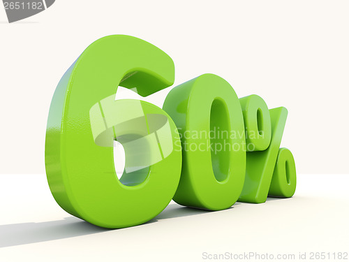 Image of 60% percentage rate icon on a white background