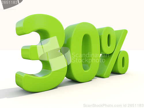 Image of 30% percentage rate icon on a white background