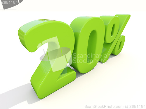 Image of 20% percentage rate icon on a white background