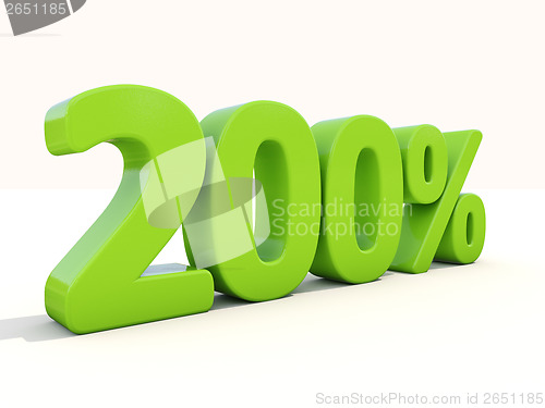 Image of 200% percentage rate icon on a white background
