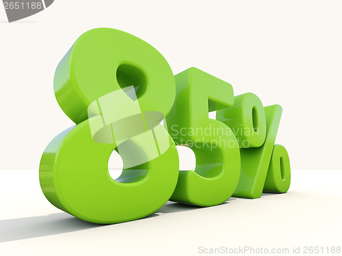 Image of 85% percentage rate icon on a white background