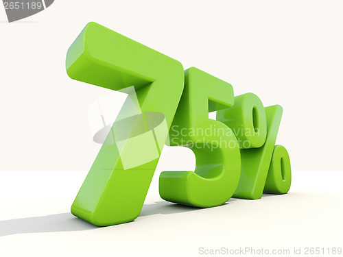 Image of 75% percentage rate icon on a white background