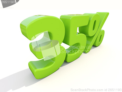 Image of 35% percentage rate icon on a white background
