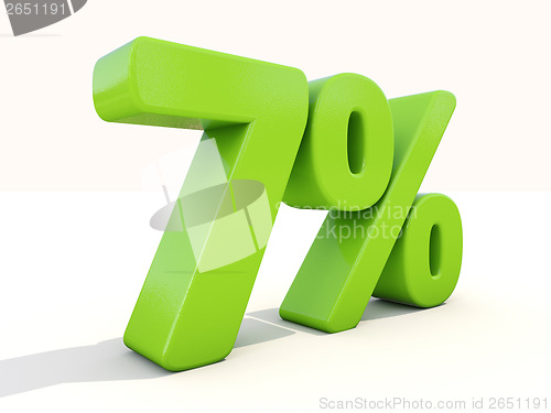 Image of 7% percentage rate icon on a white background