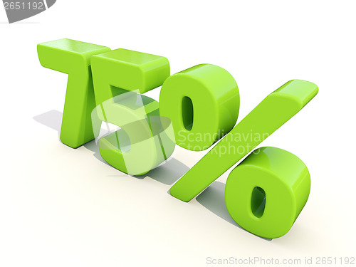 Image of 75% percentage rate icon on a white background