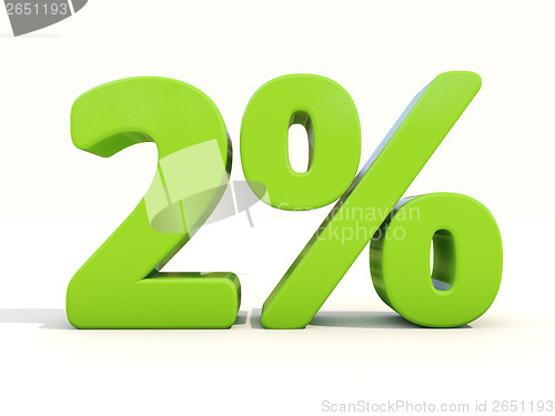 Image of 2% percentage rate icon on a white background