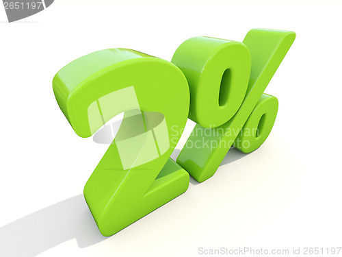 Image of 2% percentage rate icon on a white background