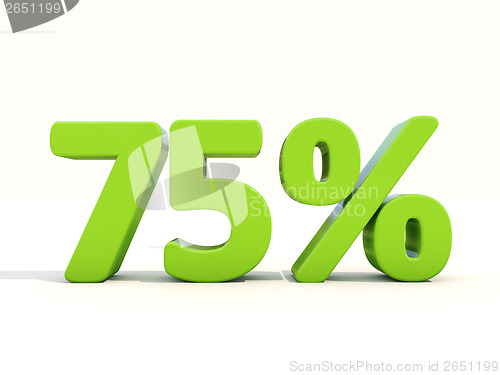 Image of 75% percentage rate icon on a white background