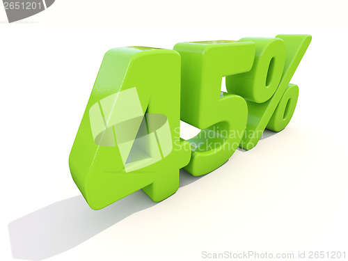 Image of 45% percentage rate icon on a white background