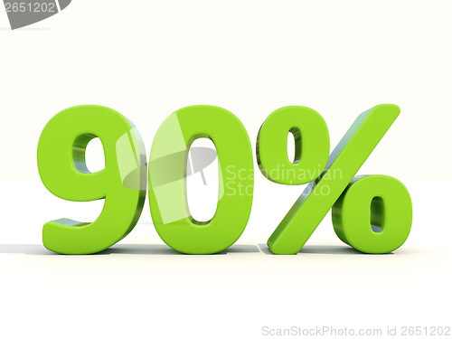 Image of 90% percentage rate icon on a white background