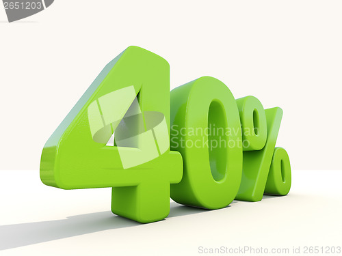 Image of 40% percentage rate icon on a white background