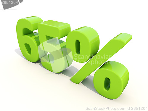 Image of 65% percentage rate icon on a white background