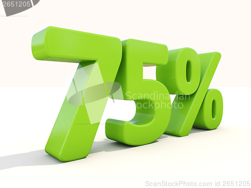 Image of 75% percentage rate icon on a white background