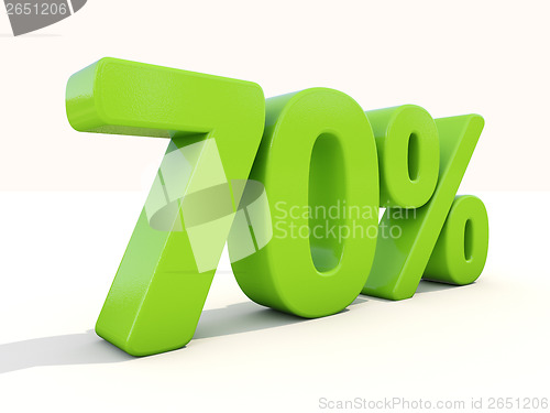 Image of 70% percentage rate icon on a white background