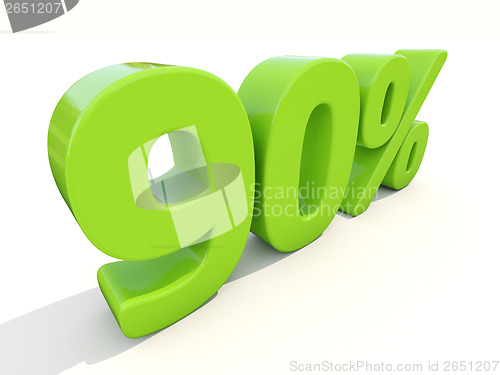 Image of 90% percentage rate icon on a white background