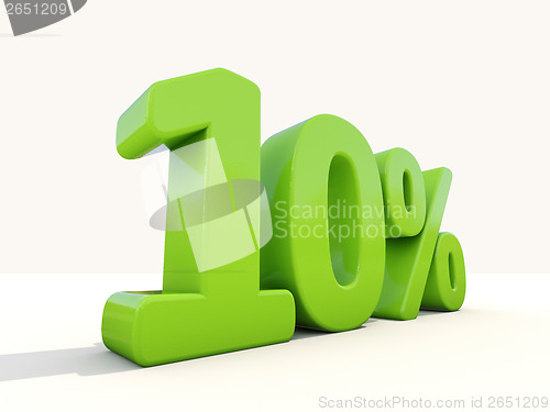 Image of 10% percentage rate icon on a white background