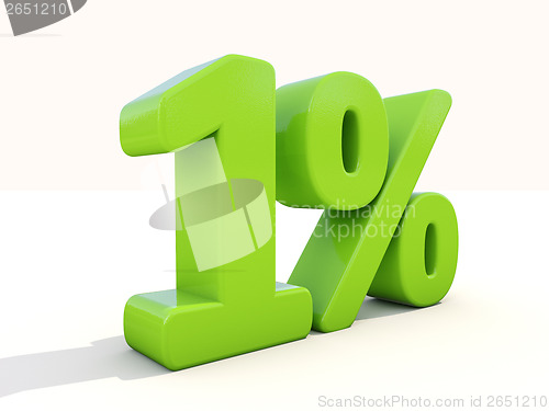 Image of 1% percentage rate icon on a white background