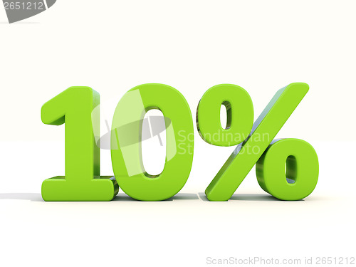 Image of 10% percentage rate icon on a white background