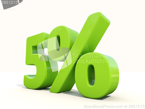 Image of 5% percentage rate icon on a white background