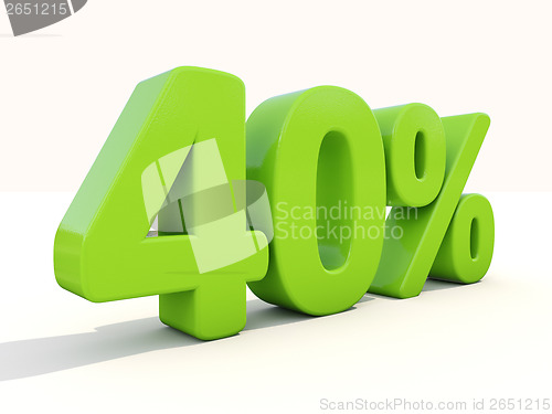 Image of 40% percentage rate icon on a white background