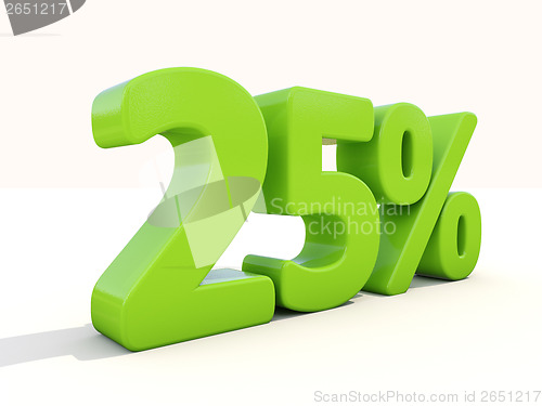 Image of 25% percentage rate icon on a white background