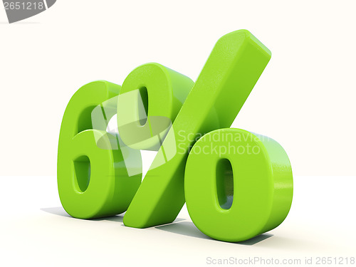 Image of 6% percentage rate icon on a white background