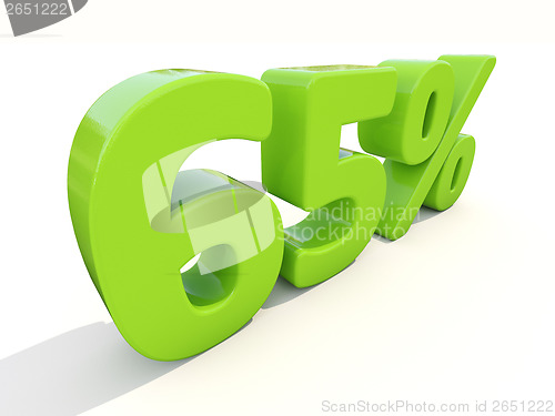 Image of 65% percentage rate icon on a white background