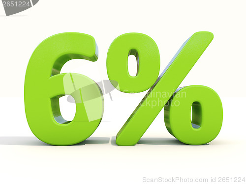 Image of 6% percentage rate icon on a white background
