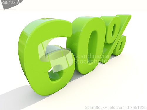 Image of 60% percentage rate icon on a white background