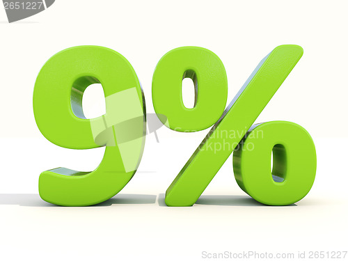 Image of 9% percentage rate icon on a white background