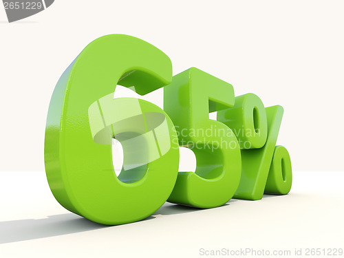 Image of 65% percentage rate icon on a white background