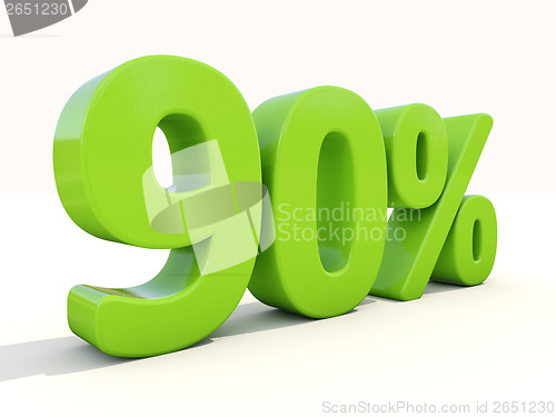 Image of 90% percentage rate icon on a white background