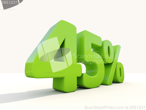 Image of 45% percentage rate icon on a white background