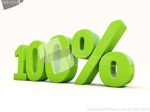 Image of 100% percentage rate icon on a white background