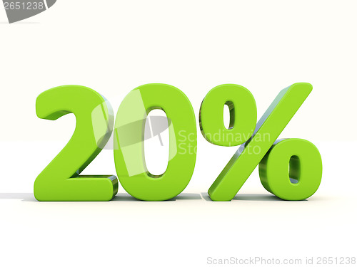 Image of 20% percentage rate icon on a white background