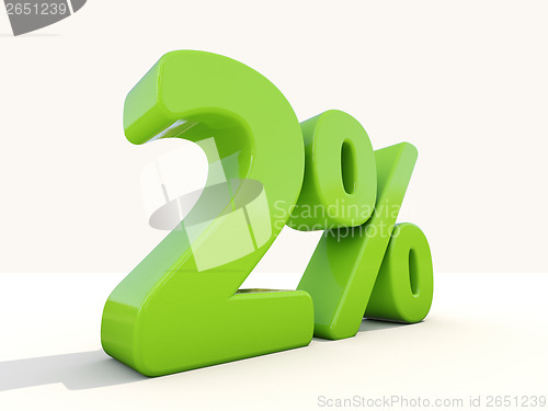 Image of 2% percentage rate icon on a white background