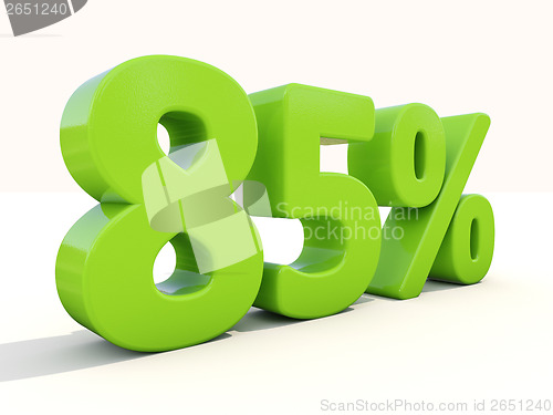 Image of 85% percentage rate icon on a white background