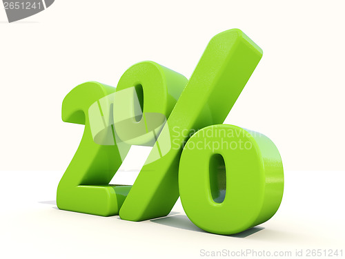 Image of 2% percentage rate icon on a white background