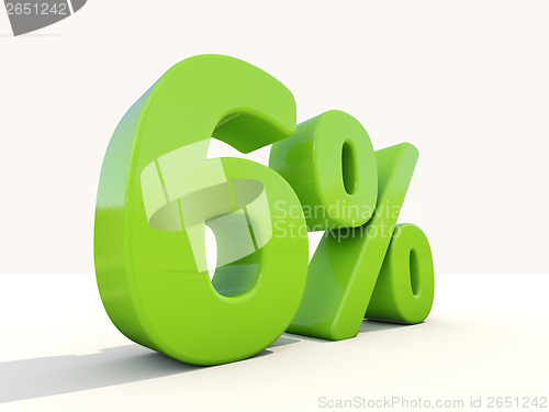 Image of 6% percentage rate icon on a white background