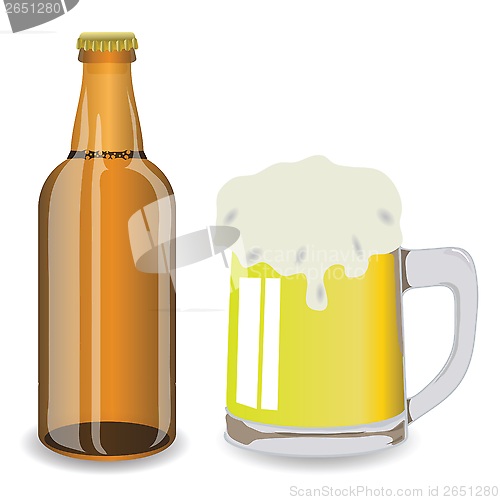 Image of bottle and mug of beer