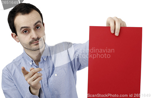 Image of Man holding a paper