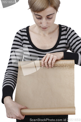 Image of Woman holding a paper