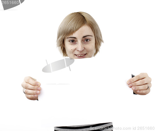 Image of Woman holding a paper