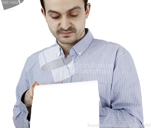 Image of Man holding a paper