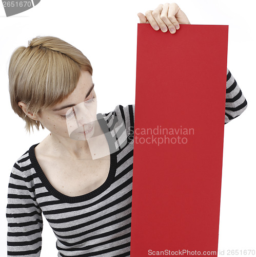 Image of Woman holding a paper