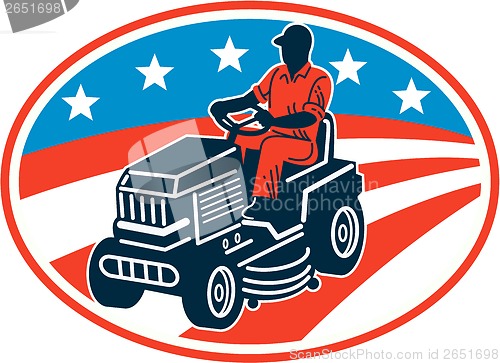 Image of American Gardener Mowing Lawn Mower Retro