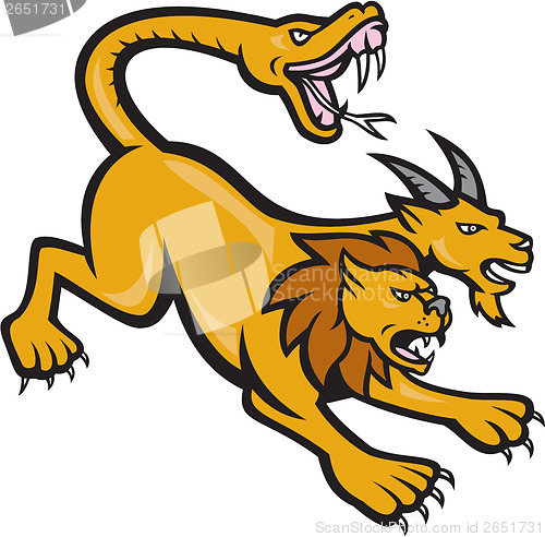 Image of Chimera Attacking Side Cartoon